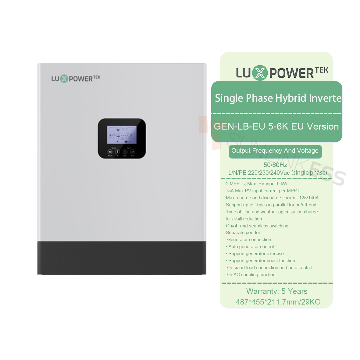 Luxpower Gen-LB-EU 3-6K Inverter de energía solar híbrida